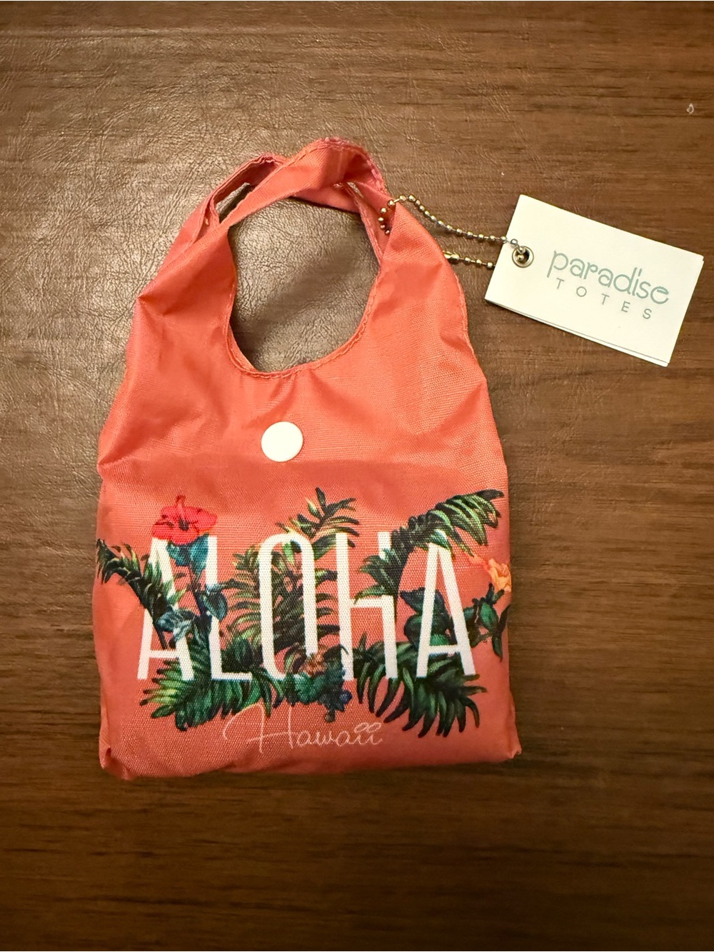 Coral 'Aloha' Reusable Tote Bag